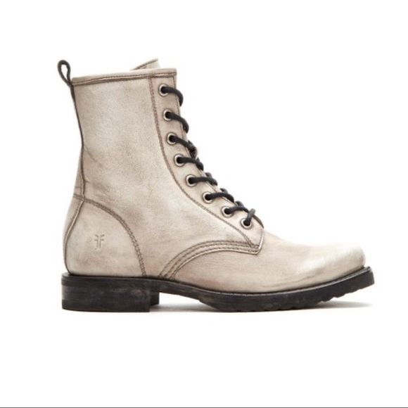 FRYE Veronica Lace Up Combat Moto Leather Boots - Picture 2 of 9